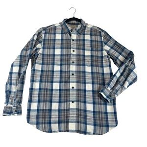 L.L. Bean traditional fit men’s button up flannel shirt plaid size medium cotton